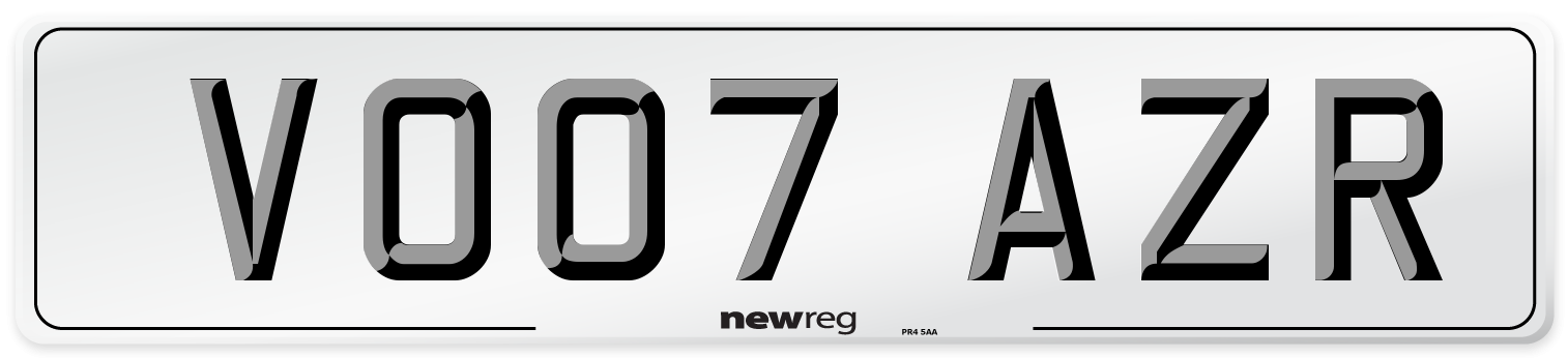 VO07 AZR Number Plate from New Reg